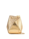 The Volon Mini Mani Metallic Leather Shoulder Bag In Gold