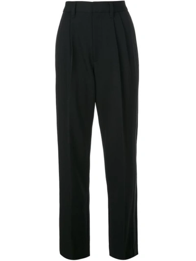 Marc Jacobs Pleated-front Wool Straight-leg Pants In Black