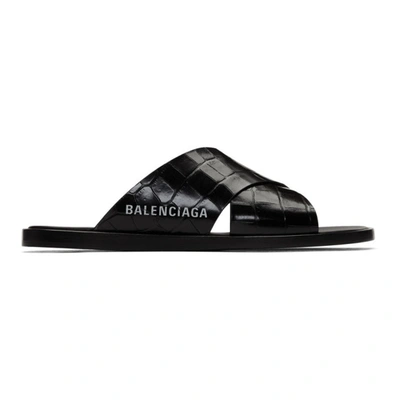 Balenciaga Black Cosy Croc Sandals