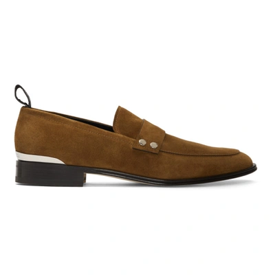 Alexander Mcqueen Metal-insert Suede Loafers In Brown