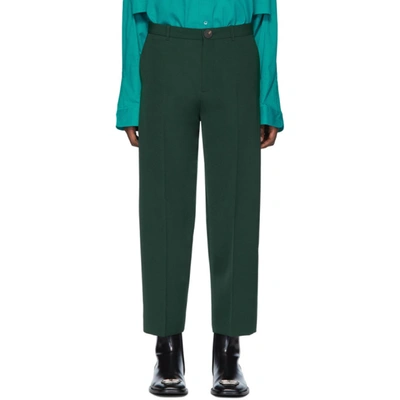 Balenciaga Cropped Twill  Trousers In 4440 Green