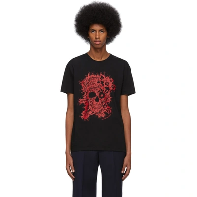 Alexander Mcqueen Printed Cotton-jersey T-shirt In Black