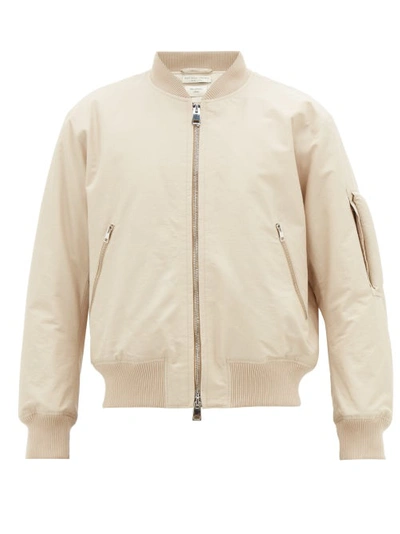 Bottega Veneta Arm-handle Cotton-blend Twill Bomber Jacket In Neutral