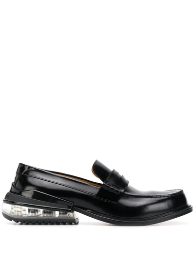 Maison Margiela Polished-leather Penny Loafers In Black