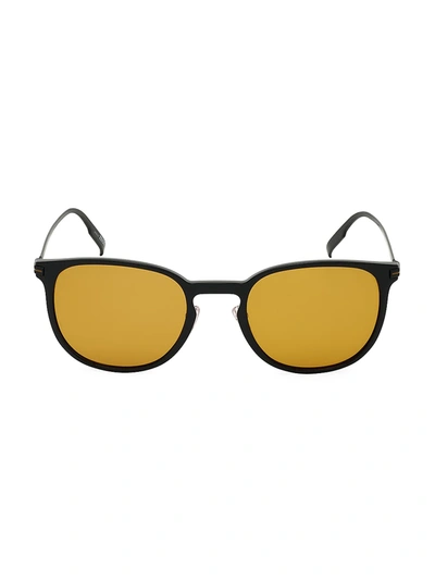 Zegna 54mm Polarized Square Sunglasses In Black