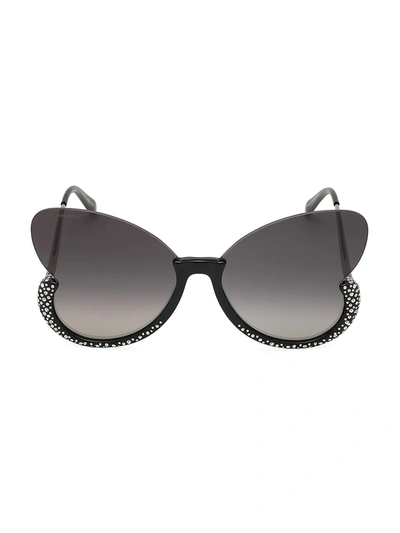 Atelier Swarovski 56mm Butterfly Swarovski Crystal Sunglasses In Black