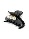 Alexandre De Paris Imitation Pearl Embellished Hair Jaw Clip In Black