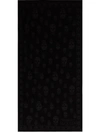 Alexander Mcqueen Tonal Logo Print Beach Towel In Black