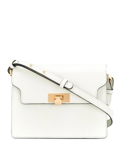 Marge Sherwood Lizard Embossed Leather Vintage Brick Shoulder Bag In White