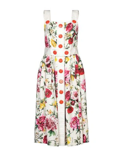 Dolce & Gabbana Midi Dresses In White