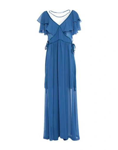 Philosophy Di Alberta Ferretti Long Dresses In Blue