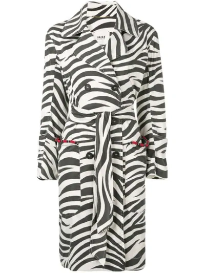 Bazar Deluxe Zebra Print Coat In Black