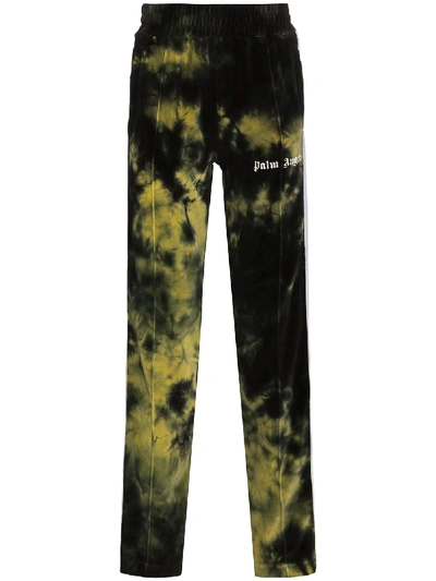 Palm Angels Tie Dye Chenille Track Pants In Green