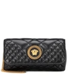 Versace Small Tribute Small Quilted Crossbody Bag In Black