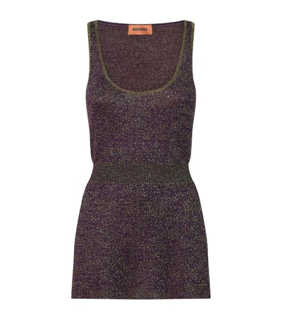 Missoni Cinched Waist Glitter Tank Top In Purple