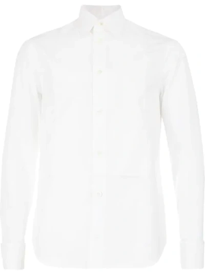 Maison Margiela Herringbone Bib Shirt In White