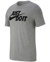 Nike Tall Just Do It Swoosh T-shirt In Gray In Dark Grey Heather/black