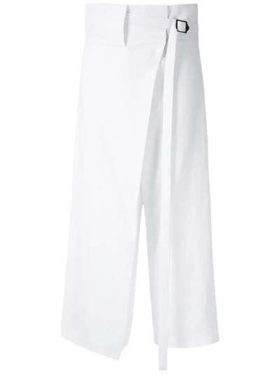 Osklen Wrap Linen Culottes In White