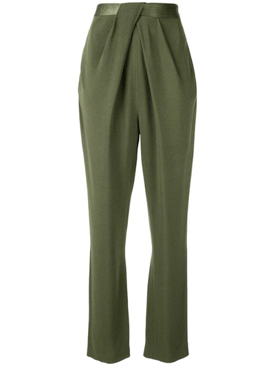 Dion Lee Drape Detail Trousers In Green