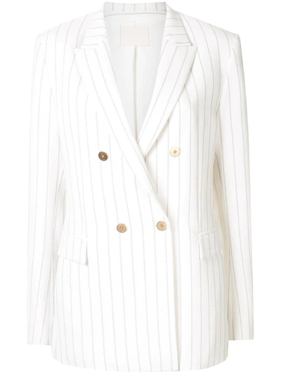 Dion Lee Pinstripe Blazer In White
