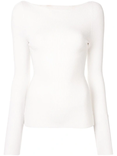 Dion Lee Ribbed Long Sleeve Jumper In White