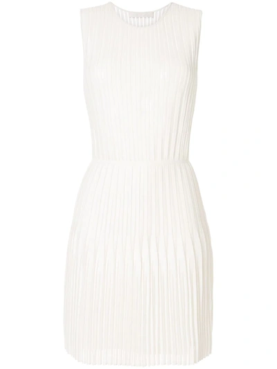 Dion Lee Godet Pleat Mini Dress In White