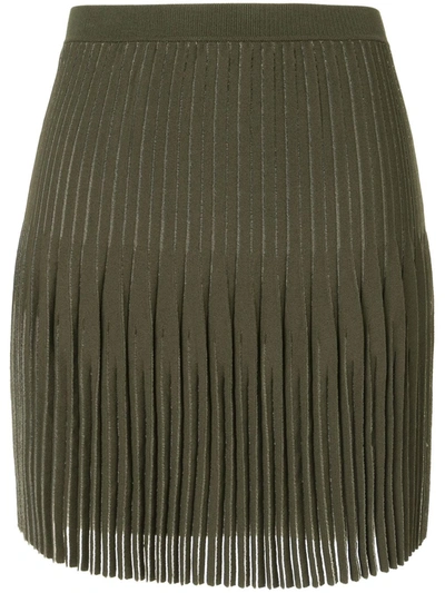 Dion Lee Godet Pleat Mini Skirt In Green