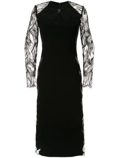 Dion Lee Floral Lace Midi Dress In Black