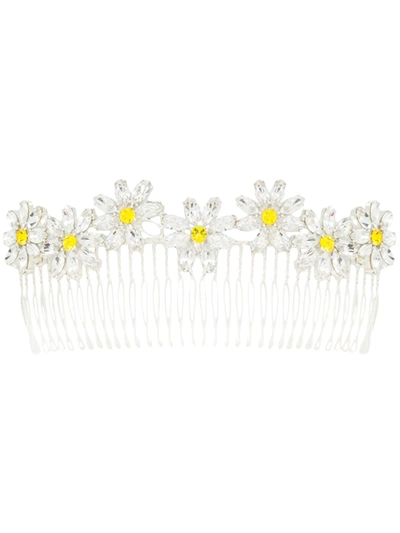 Maison Michel Pinta Crystal-embellished Hair Comb In Silver