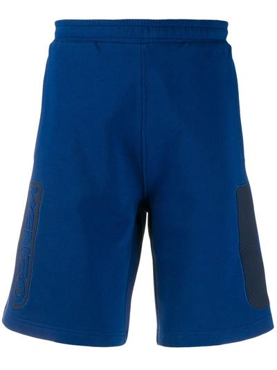 Kenzo Logo Embroidered Track Shorts In Blue