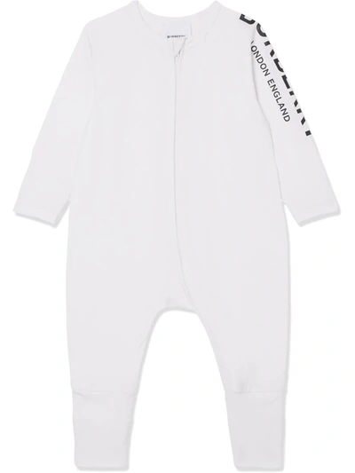 Burberry Babies' Logo Print Two-piece Set In White