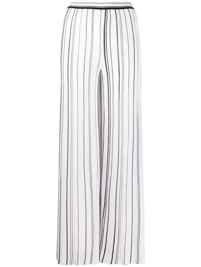 Missoni High Waisted Pleated Trousers In White