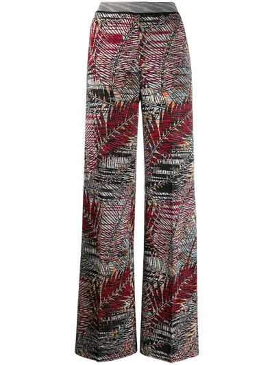 Missoni Embroidered Wide-leg Trousers In Pink
