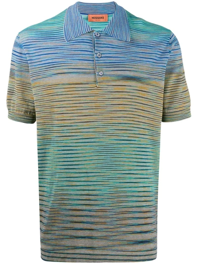 Missoni Striped Polo Shirt In Blue
