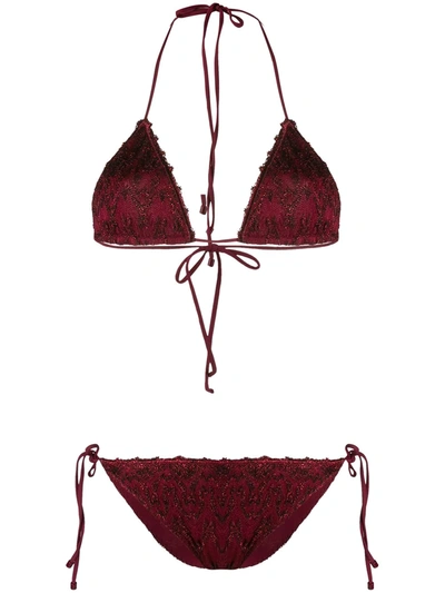 Missoni Halter Neck Bikini Set In Red