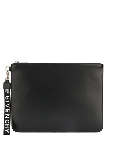 Givenchy Logo Strap Clutch In Black