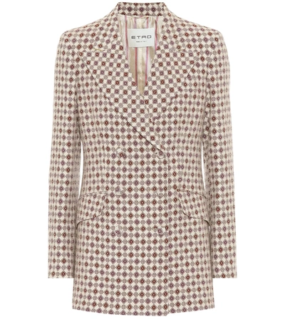 Etro Fitted Double-breasted Blazer In Beige
