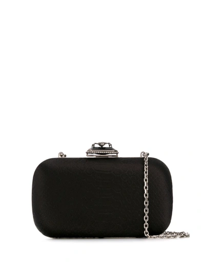 Alexander Mcqueen Embellished Spider Box Clutch In Black