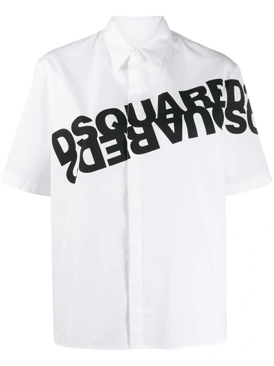 Dsquared2 Logo Print Shirt In White