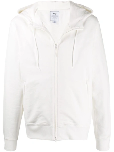 Y-3 Logo-appliquéd Loopback Cotton-jersey Hoodie In White