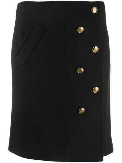 Givenchy Buttoned Short Skirt In Black
