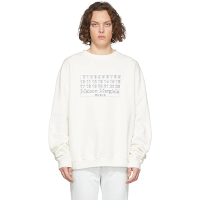 Maison Margiela Numbers Logo Sweatshirt In White