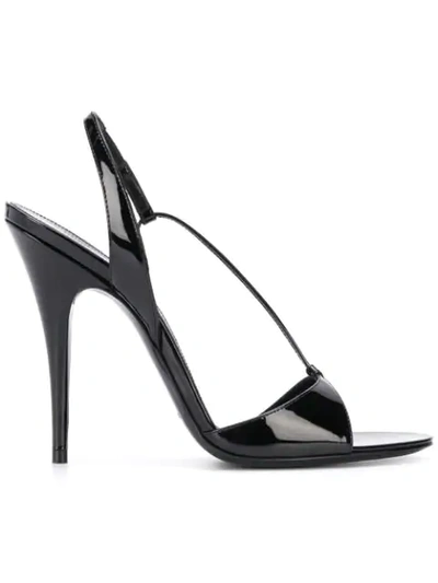 Saint Laurent 120mm Patent Sandals In Black