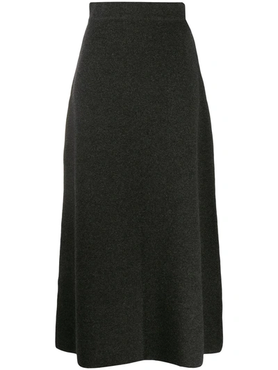 Le Kasha Melrose Cashmere Midi Skirt In Grey