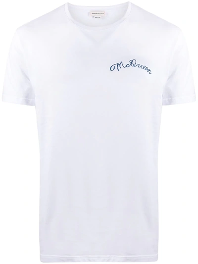 Alexander Mcqueen Skull Patch Logo T-shirt In White