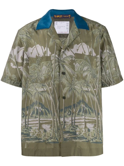 Sacai Sun Surf Diamond Head Shirt In Green