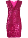 P.a.r.o.s.h Sequinned Ruched Mini Dress In Pink