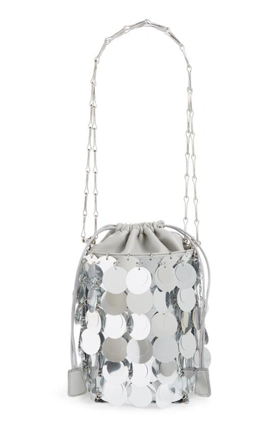 Rabanne Sparkle Bucket Bag In Silver