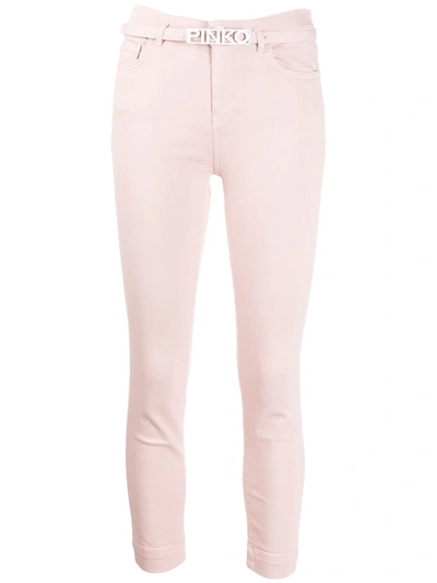Pinko Logo-buckle Skinny Jeans In Pink
