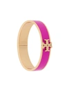 Tory Burch Logo Plaque Bangle In Pink